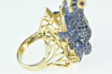 Load image into Gallery viewer, 14K Pave Sapphire Garnet Ruby Frog Designer Ring Yellow Gold