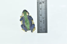 Load image into Gallery viewer, 14K Pave Sapphire Garnet Ruby Frog Designer Ring Yellow Gold