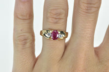 Load image into Gallery viewer, 14K 0.90 Ctw Natural Ruby Diamond Engagement Ring Yellow Gold