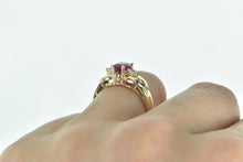 Load image into Gallery viewer, 14K 0.90 Ctw Natural Ruby Diamond Engagement Ring Yellow Gold