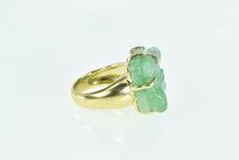 Load image into Gallery viewer, 18K Elaborate Carved Jade Lemur Monkey Statement Ring Yellow Gold