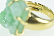 Load image into Gallery viewer, 18K Elaborate Carved Jade Lemur Monkey Statement Ring Yellow Gold