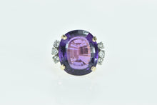 Load image into Gallery viewer, 14K 22 Ctw Oval Amethyst Diamond Cocktail Ring Yellow Gold