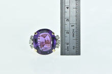 Load image into Gallery viewer, 14K 22 Ctw Oval Amethyst Diamond Cocktail Ring Yellow Gold