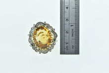 Load image into Gallery viewer, 18K 1940&#39;s 18.34 Ctw Citrine Diamond Cocktail Ring White Gold