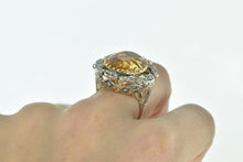 Load image into Gallery viewer, 18K 1940&#39;s 18.34 Ctw Citrine Diamond Cocktail Ring White Gold