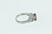 Load image into Gallery viewer, 14K Almandine Garnet Fluorite Diamond Statement Ring White Gold