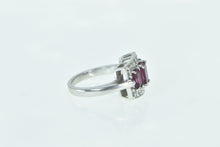 Load image into Gallery viewer, 14K Emerald Cut Purple Tourmaline Diamond Halo Ring White Gold