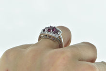 Load image into Gallery viewer, 14K Emerald Cut Purple Tourmaline Diamond Halo Ring White Gold