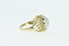 Load image into Gallery viewer, 14K 13.25mm Pearl Vintage Raised Statement Cocktail Ring Yellow Gold