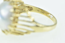 Load image into Gallery viewer, 14K 13.25mm Pearl Vintage Raised Statement Cocktail Ring Yellow Gold