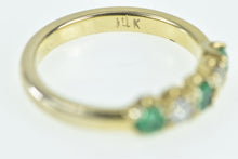 Load image into Gallery viewer, 14K Natural Emerald Diamond Classic Wedding Band Ring Yellow Gold