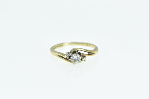 14K 0.20 Ctw Diamond Classic Promise Engagement Ring Yellow Gold