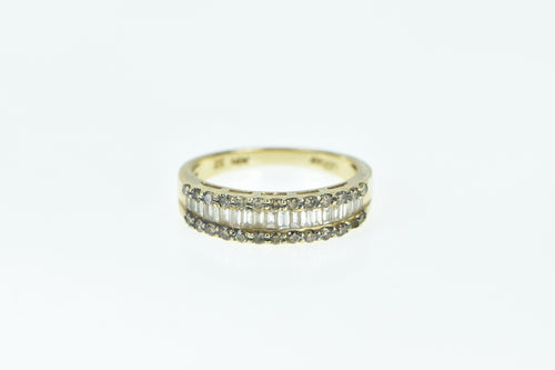 14K LeVian Baguette Diamond Wedding Band Ring Yellow Gold