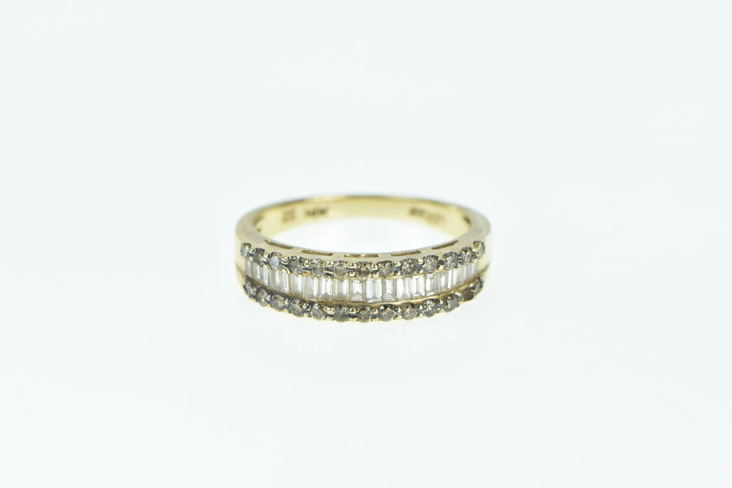 14K LeVian Baguette Diamond Wedding Band Ring Yellow Gold