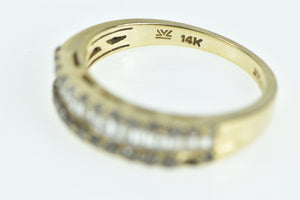 14K LeVian Baguette Diamond Wedding Band Ring Yellow Gold