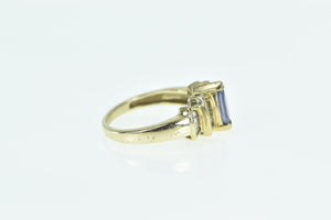 10K Tanzanite Baguette Diamond Engagement Ring Yellow Gold