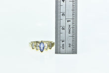 Load image into Gallery viewer, 10K Tanzanite Baguette Diamond Engagement Ring Yellow Gold