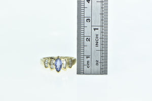 10K Tanzanite Baguette Diamond Engagement Ring Yellow Gold