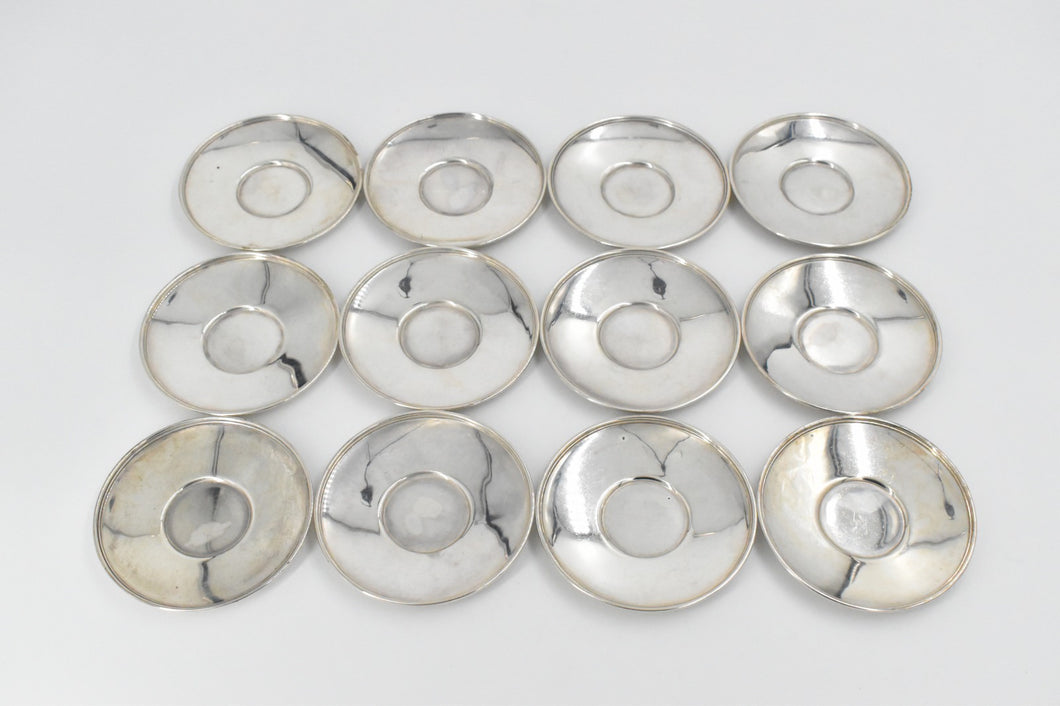 Sterling Silver Tiffany & Co Demitasse Saucer Set 12 Pcs