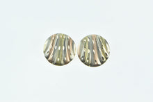 Load image into Gallery viewer, 14K Tri Tone Diamond Cut Scalloped Round Vintage Earrings Yellow Gold