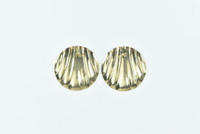 Load image into Gallery viewer, 14K Tri Tone Diamond Cut Scalloped Round Vintage Earrings Yellow Gold