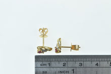 Load image into Gallery viewer, 14K Vintage Natural Ruby Diamond Classic Stud Earrings Yellow Gold