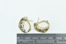 Load image into Gallery viewer, 14K Ruby Emerald Sapphire Braid Woven French Clip Earrings Yellow Gold