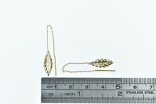 Load image into Gallery viewer, 14K Vintage Leaf Chain Through Ear Vintage Dangle Earrings Yellow Gold