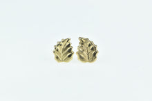 Load image into Gallery viewer, 14K Leaf Classic Vintage Nature Motif Stud Earrings Yellow Gold