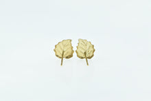 Load image into Gallery viewer, 14K Leaf Classic Vintage Nature Motif Stud Earrings Yellow Gold