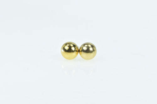 14K 7.1mm Vintage Round Ball Sphere Stud Earrings Yellow Gold