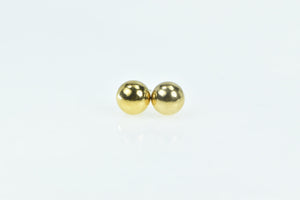 14K 7.1mm Vintage Round Ball Sphere Stud Earrings Yellow Gold