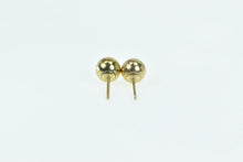 Load image into Gallery viewer, 14K 7.1mm Vintage Round Ball Sphere Stud Earrings Yellow Gold