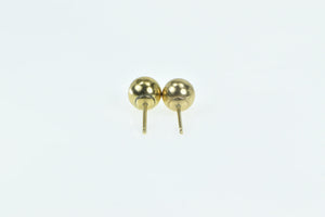 14K 7.1mm Vintage Round Ball Sphere Stud Earrings Yellow Gold