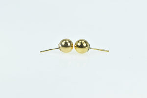 14K 7.1mm Vintage Round Ball Sphere Stud Earrings Yellow Gold