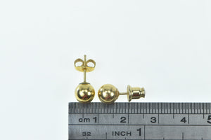 14K 7.1mm Vintage Round Ball Sphere Stud Earrings Yellow Gold