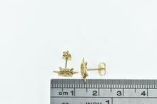 Load image into Gallery viewer, 14K Ship Wheel Nautical Direction Motif Stud Earrings Yellow Gold