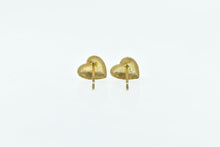 Load image into Gallery viewer, 14K Diamond Cut Heart Love Symbol Vintage Stud Earrings Yellow Gold