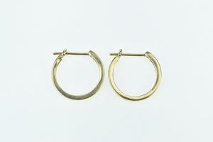 14K 1.00 Ctw Princess Diamond 22.1mm Vintage Hoop Earrings Yellow Gold