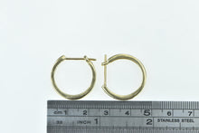 Load image into Gallery viewer, 14K 1.00 Ctw Princess Diamond 22.1mm Vintage Hoop Earrings Yellow Gold