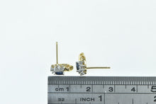 Load image into Gallery viewer, 14K Marquise Sapphire Diamond Vintage Stud Earrings Yellow Gold