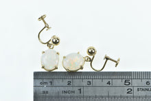 Load image into Gallery viewer, 14K Vintage Oval Natural Opal Screw Back Statement Earrings Yellow Gold