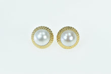 Load image into Gallery viewer, 14K 14.0mm Pearl Vintage Statement French Clip Earrings Yellow Gold