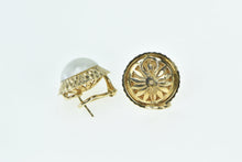 Load image into Gallery viewer, 14K 14.0mm Pearl Vintage Statement French Clip Earrings Yellow Gold