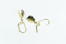 Load image into Gallery viewer, 14K Lady Bug Enamel Strength Symbol Dangle Earrings Yellow Gold