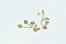 Load image into Gallery viewer, 14K Heart Love Symbol Dangle Fringe Tassel Earrings Yellow Gold