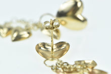 Load image into Gallery viewer, 14K Heart Love Symbol Dangle Fringe Tassel Earrings Yellow Gold