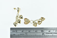 Load image into Gallery viewer, 14K Heart Love Symbol Dangle Fringe Tassel Earrings Yellow Gold