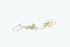 14K Cherub Baby Guardian Angel Cupid Valentine Earrings Yellow Gold